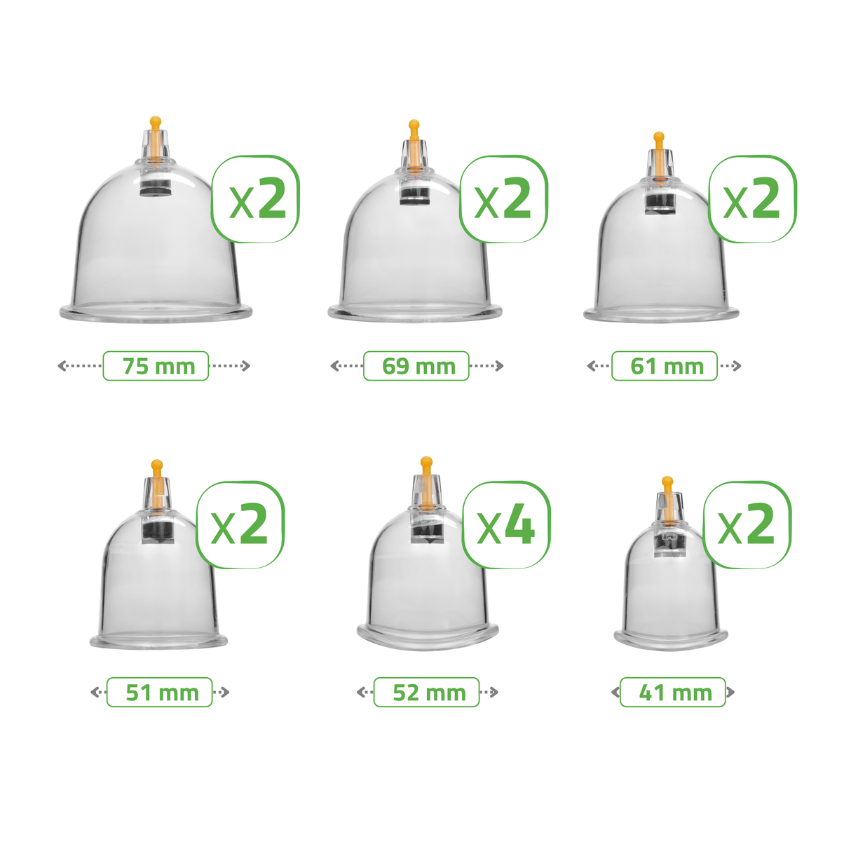 Ventuze din plastic cu vid | fără flacară cu pompă | set 14 buc sau 24 buc | HABYS