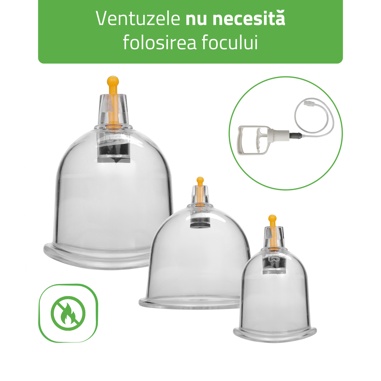 Ventuze din plastic cu vid | fără flacară cu pompă | set 14 buc sau 24 buc | HABYS