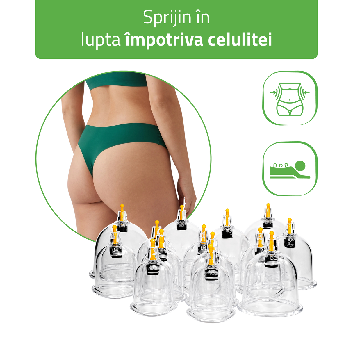 Ventuze din plastic cu vid | fără flacară cu pompă | set 14 buc sau 24 buc | HABYS