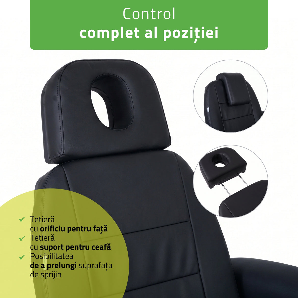 Fotoliu cosmetic electric | Velora PRO 4 | Scaun cosmetic cu reglare electrică | Telecomandă manuală | 4 motoare | 3 ani garanție