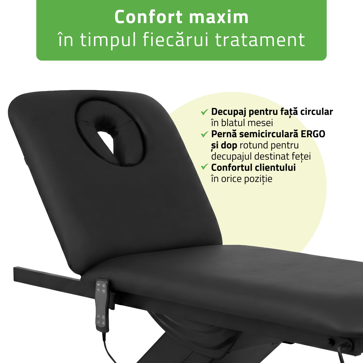 Pat cosmetic electric încălzit pentru masaj și tratamente SPA | 2 motoare | Camilla ERGO 2 | Telecomandă Manuală | 3 ani garanție!