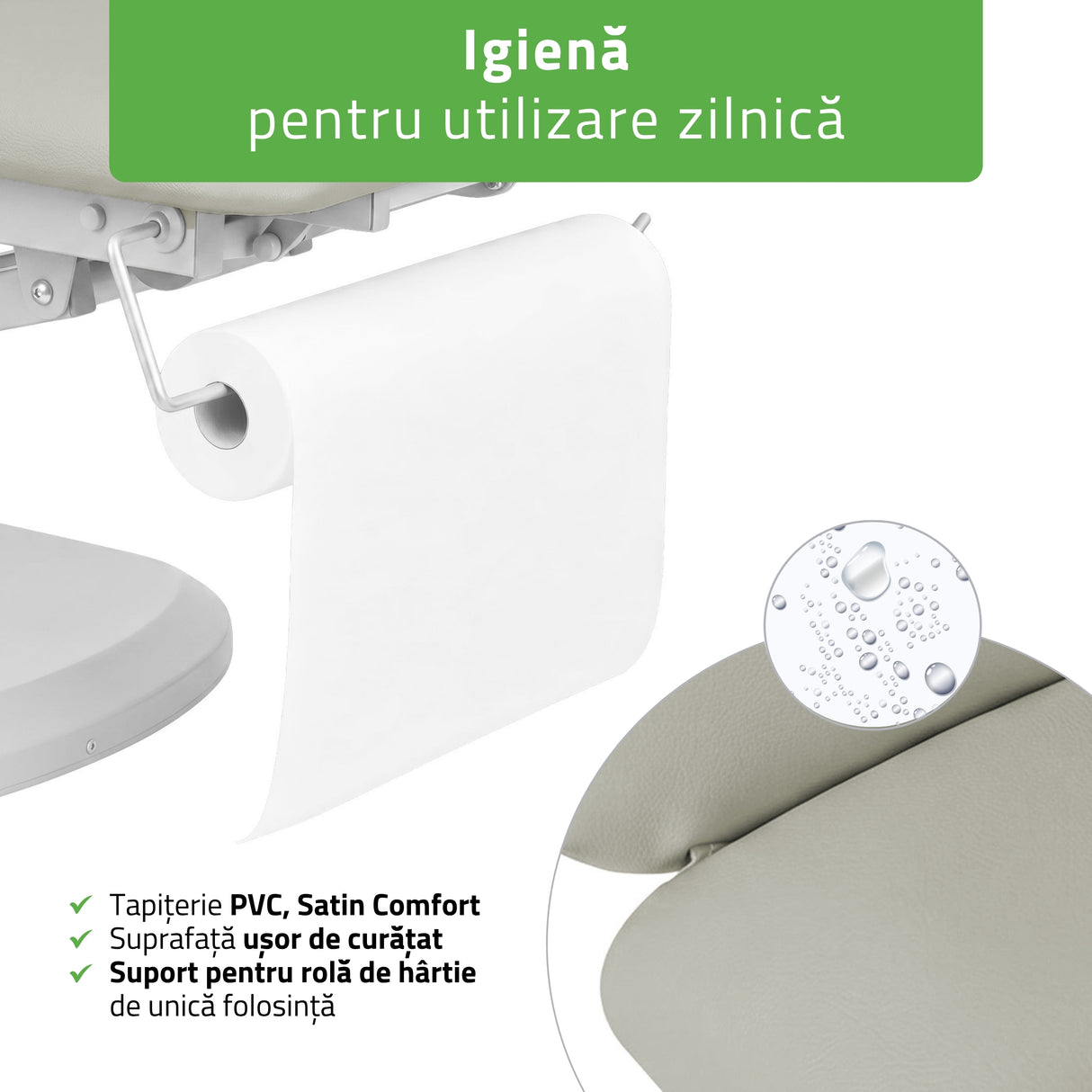 Pat cosmetic electric încălzit | Serenity ERGO 4 | Panou Control | Telecomandă Manuală | 3 motoare | 3 ani garanție!
