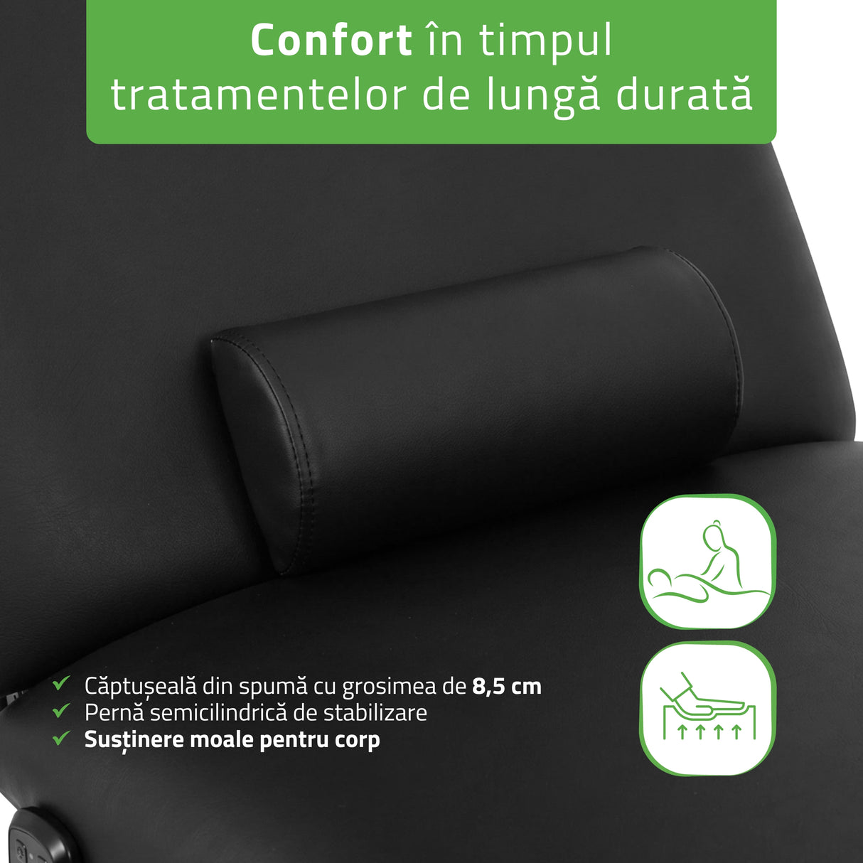 Pat cosmetic electric încălzit pentru masaj și tratamente SPA | 2 motoare | Camilla ERGO 2 | Telecomandă Manuală | 3 ani garanție!