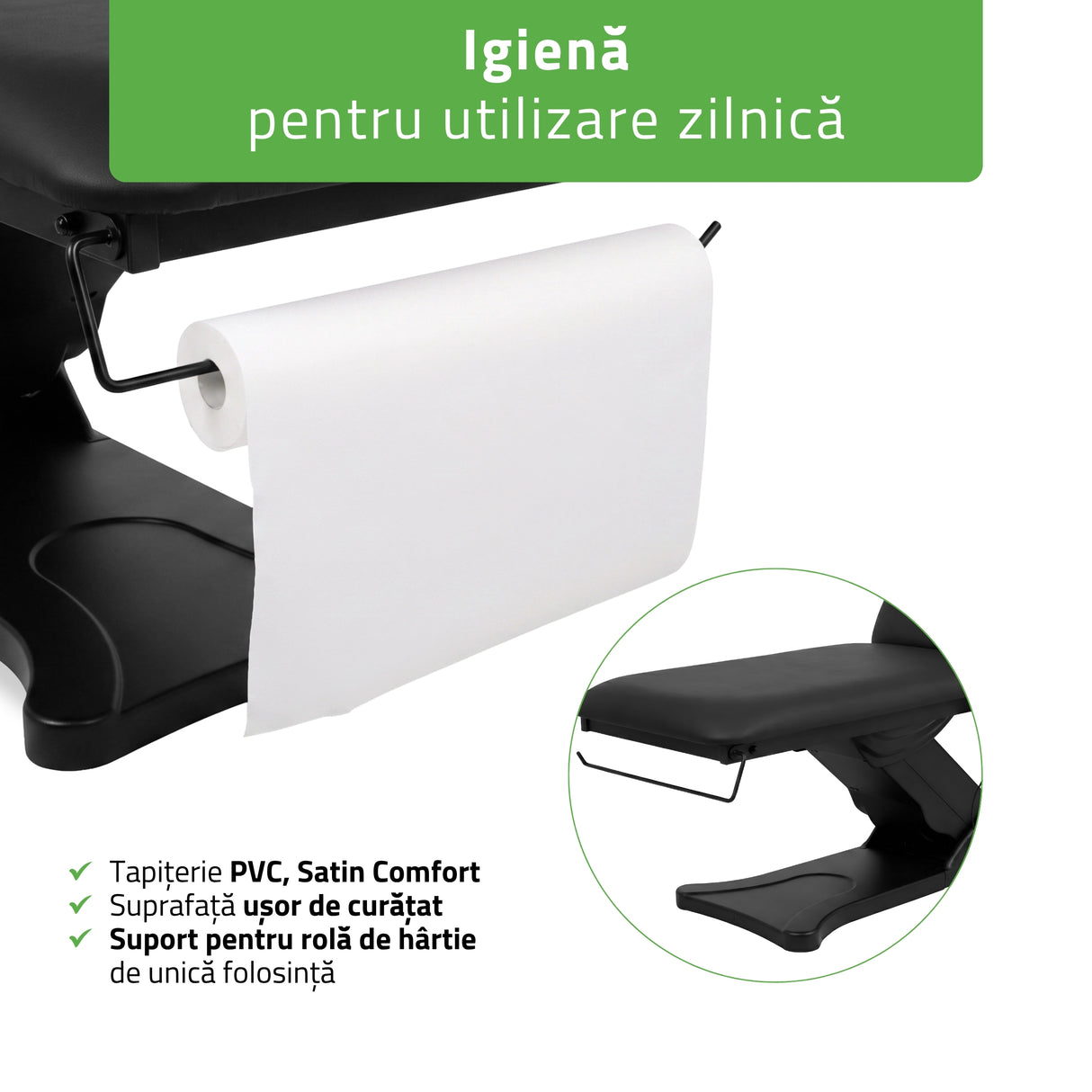 Pat cosmetic electric încălzit pentru masaj și tratamente SPA | 2 motoare | Camilla ERGO 2 | Telecomandă Manuală | 3 ani garanție!