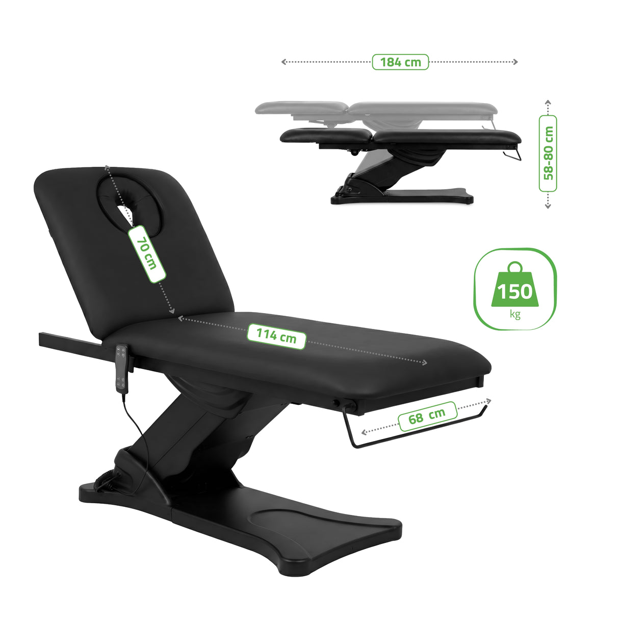 Pat cosmetic electric încălzit pentru masaj și tratamente SPA | 2 motoare | Camilla ERGO 2 | Telecomandă Manuală | 3 ani garanție!