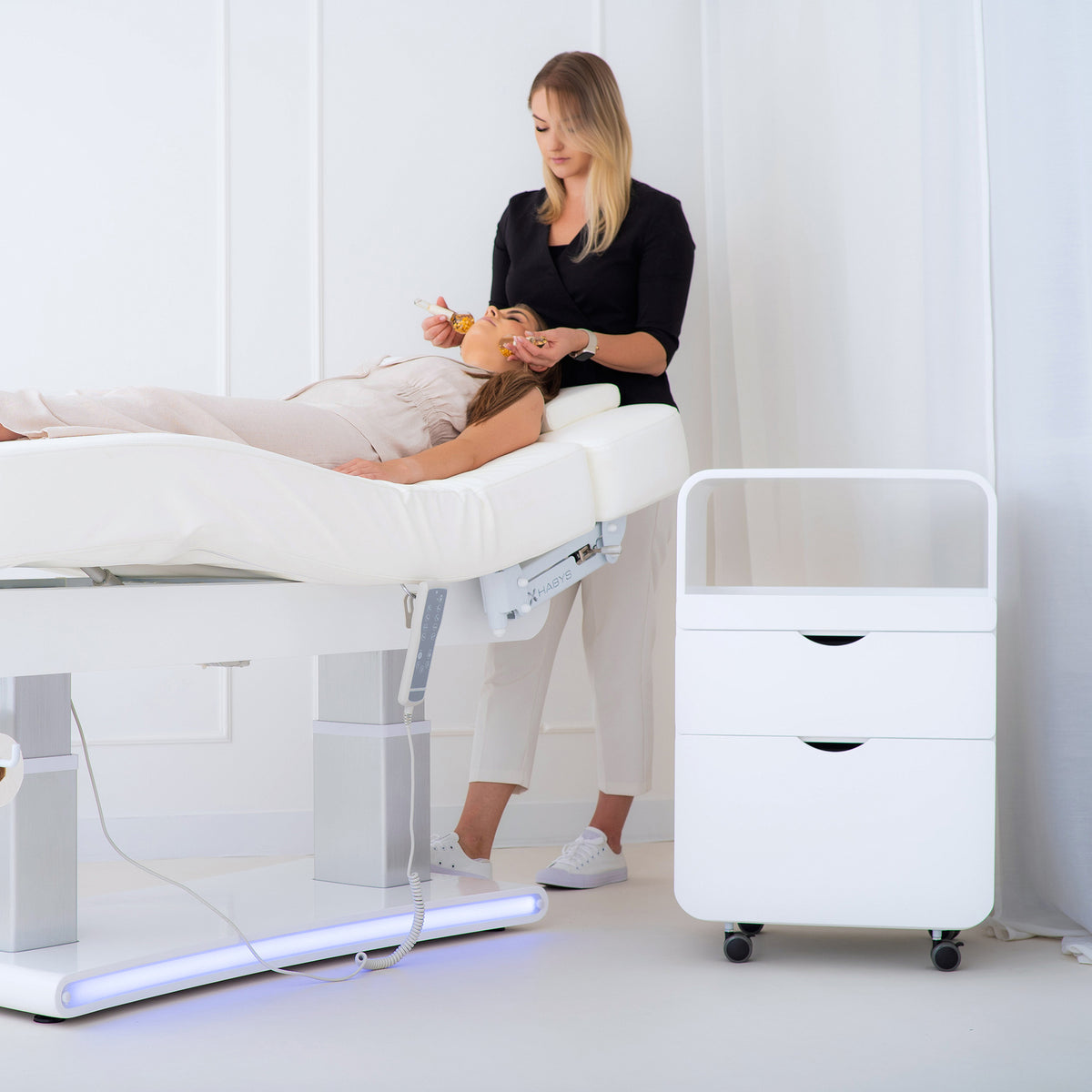 Ucenic salon cosmetică Olia | Habys | cu 2 sertare | Alb