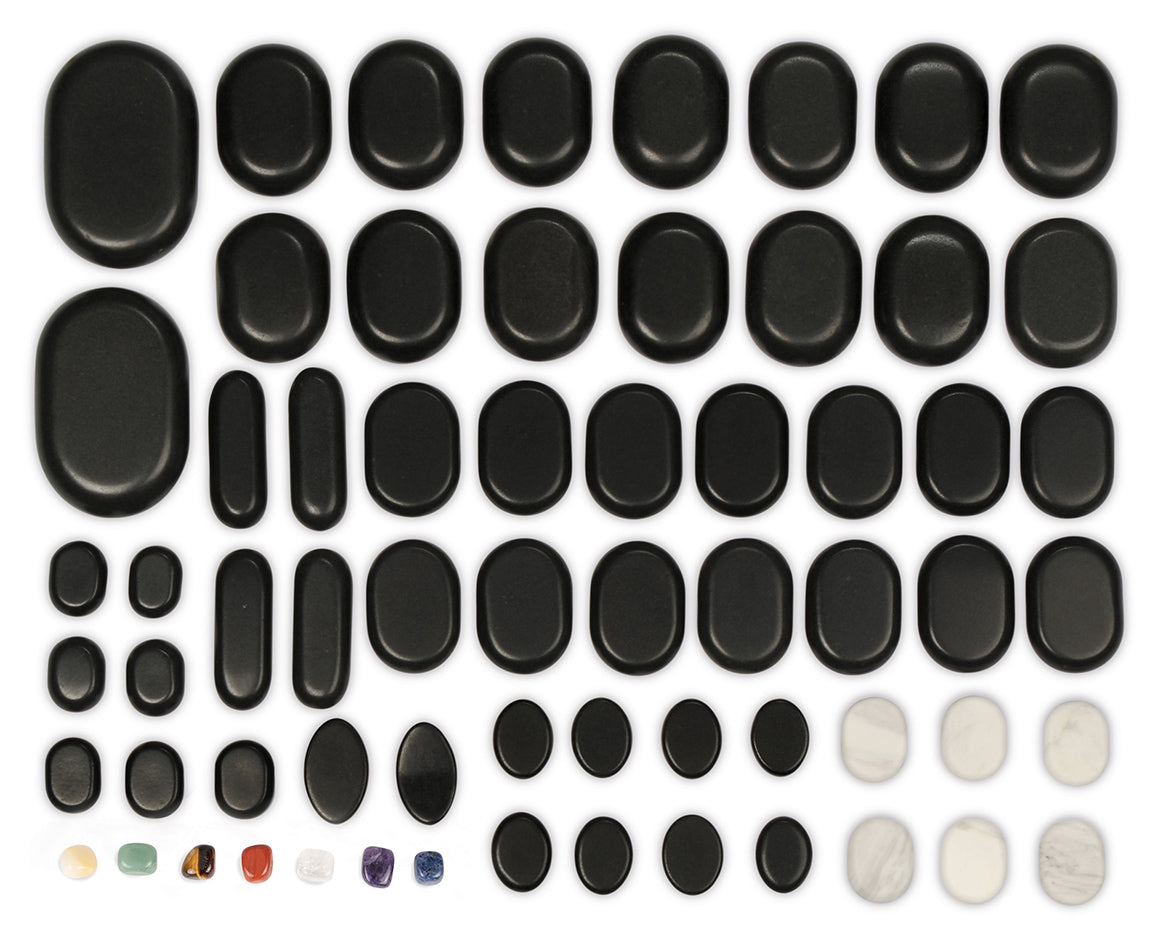 Set de pietre pentru masaj | 64 piese