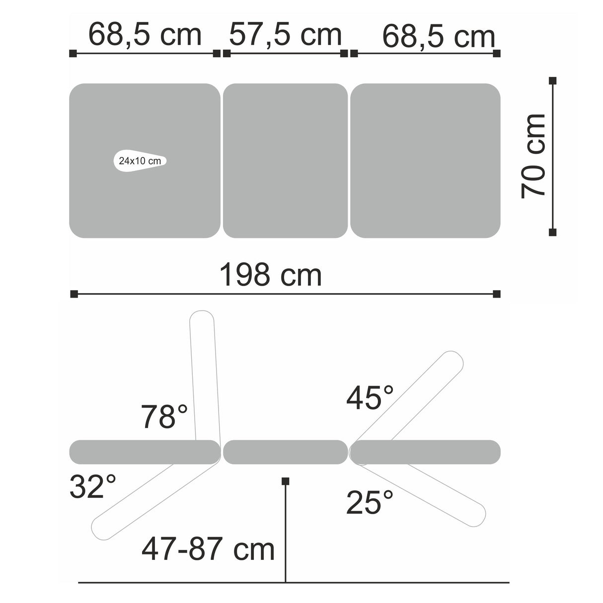 Masă de masaj hidraulică ULTIMA H3 | Reglare hidraulică a înălțimii