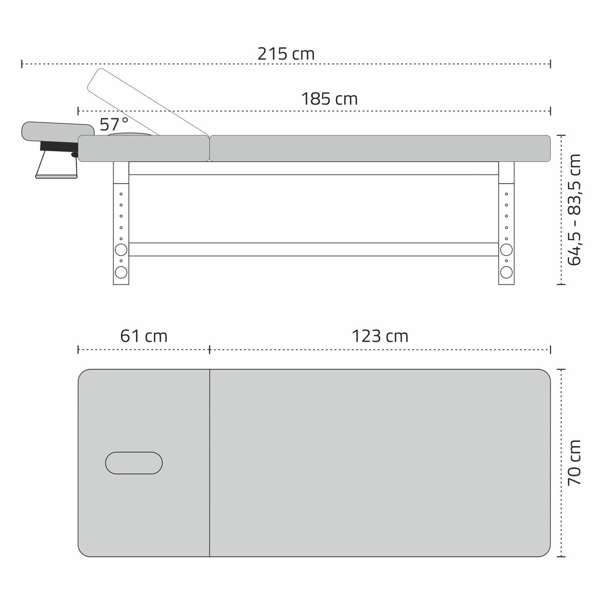 Masă de masaj, șezlong din lemn | Alexa