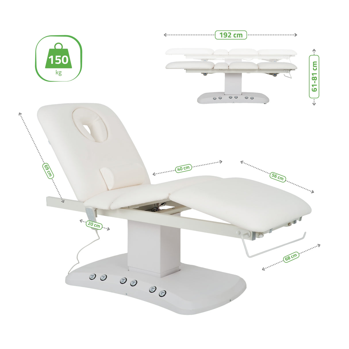 Pat cosmetic electric încălzit | Serenity ERGO 4 | Panou Control  | Telecomandă Manuală | 3 motoare | 3 ani garanție!