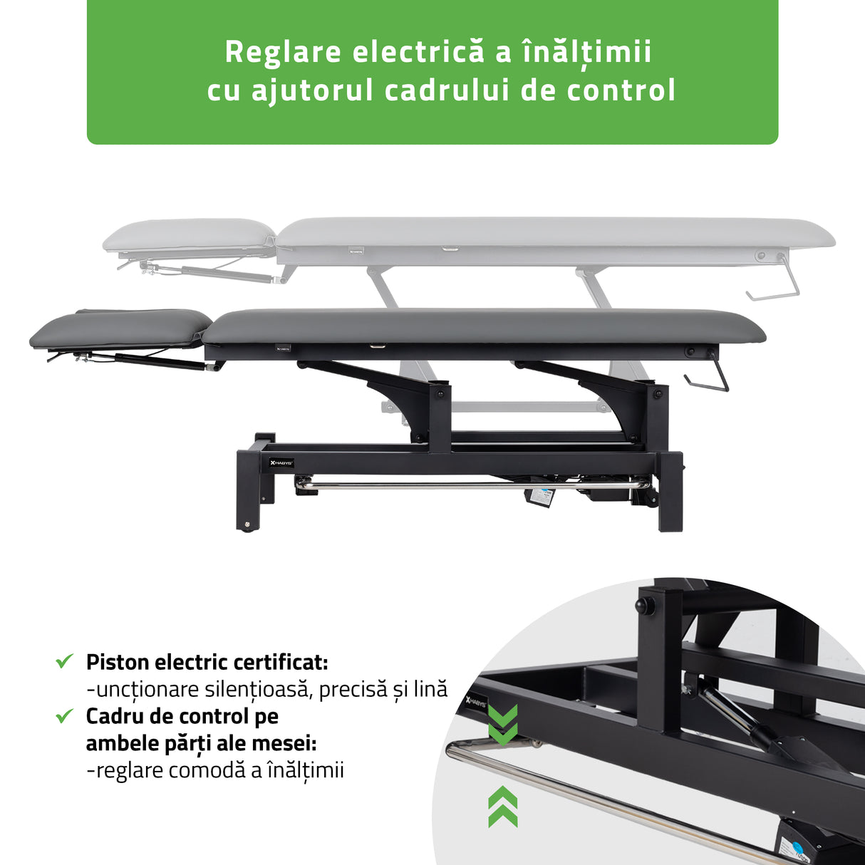 Masă de masaj electrică Fortis 2 Ergo | 2 segmente | Gri deschis-Alb / Gri-Negru | HR SR | Garanție 3 ani