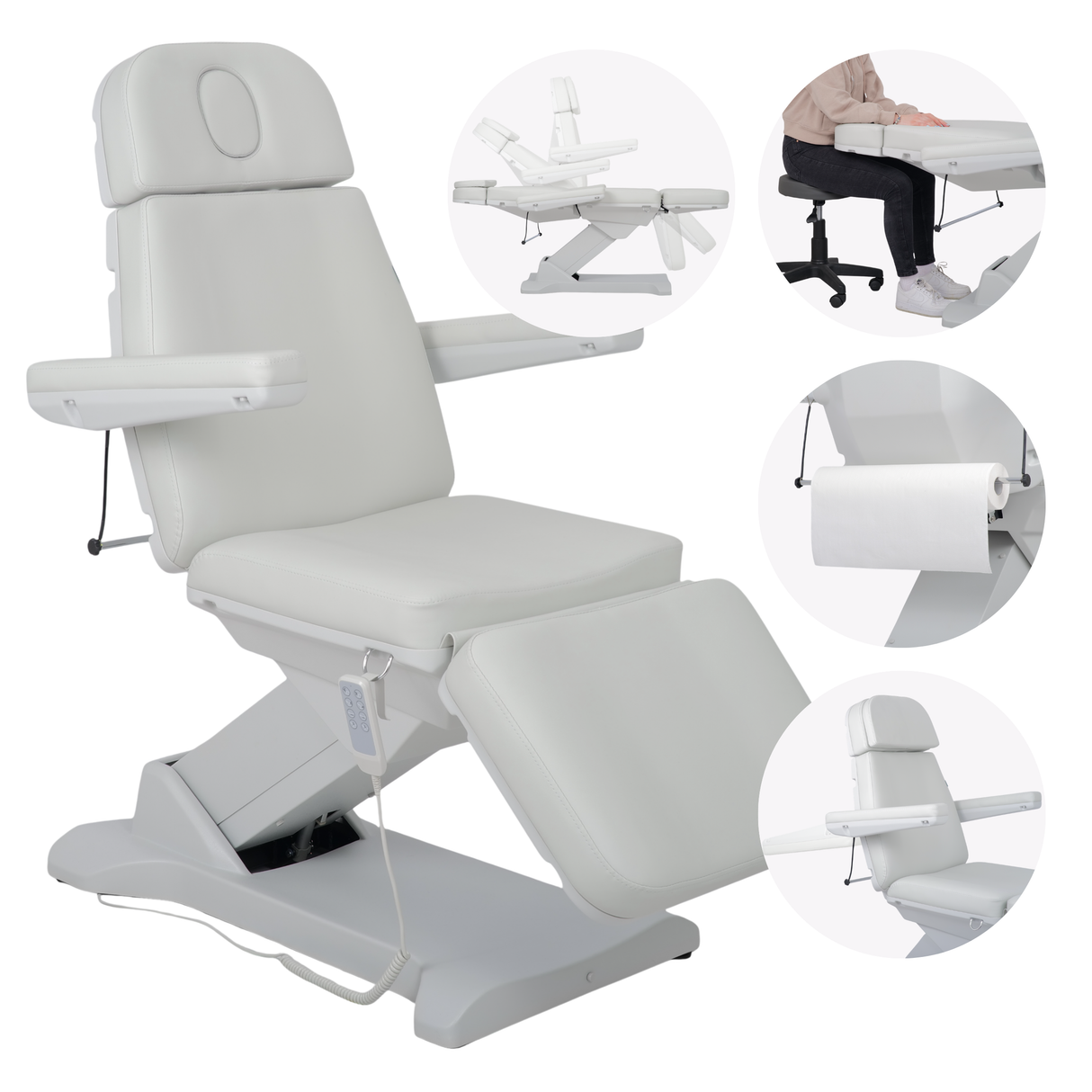 Fotoliu cosmetic, electric SELIA PRO 4 | Telecomandă manuală | 3 ani garanție!