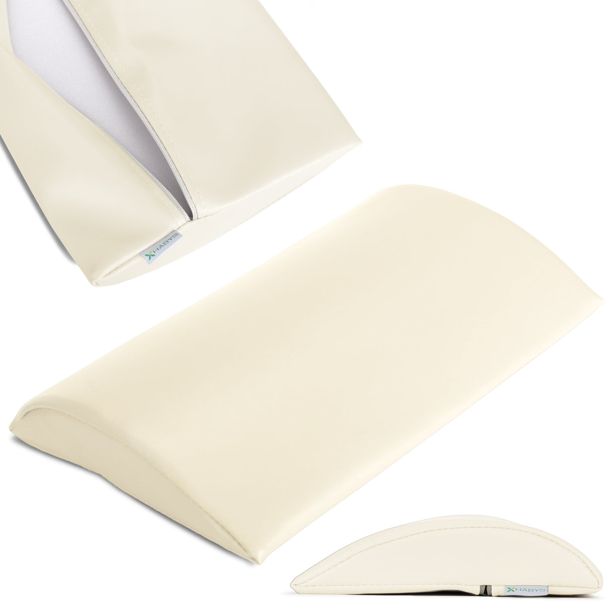 Pernă semi-cilindru de poziționare lombară pentru masaj 40x25x5 cm |  Tapițerie Satin Comfort