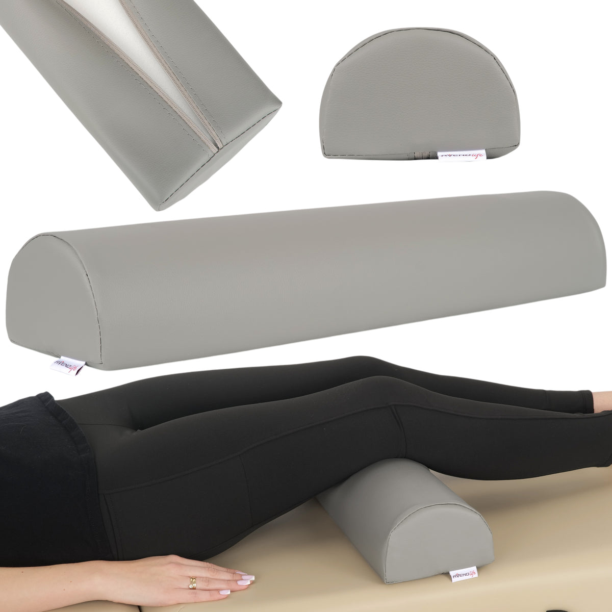 Pernă semi-cilindru de poziționare pentru masaj 60x15x10 cm | Comfy Base