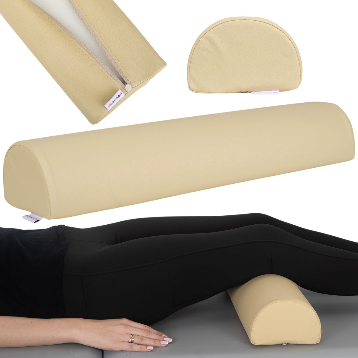 Pernă semi-cilindru de poziționare pentru masaj 60x15x10 cm | Comfy Base