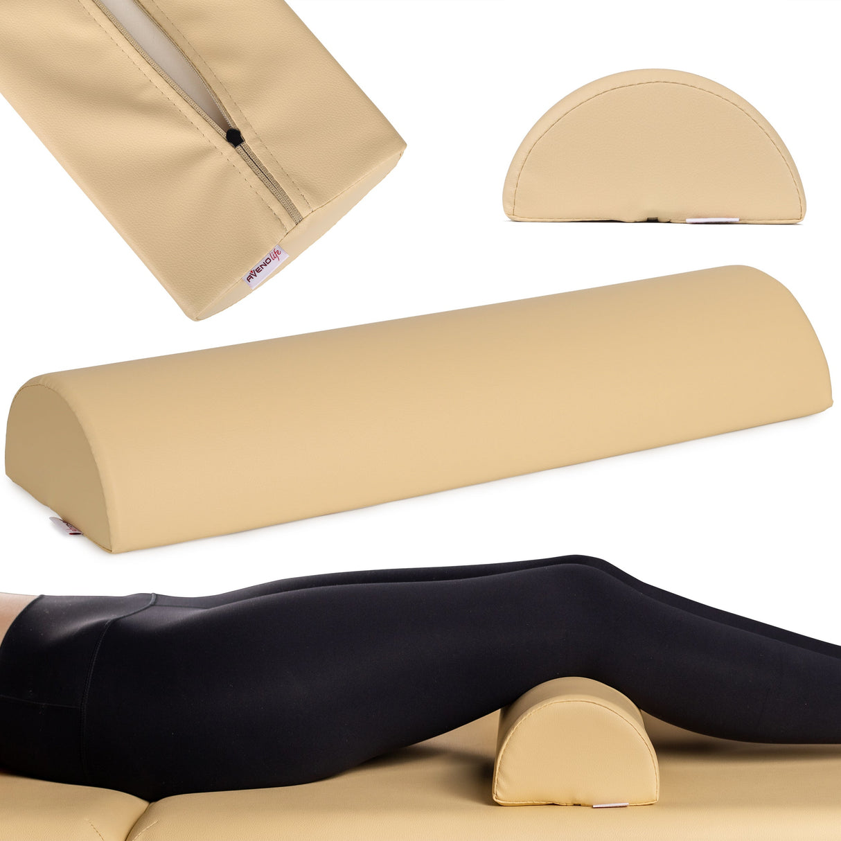 Pernă semi-cilindru de poziționare pentru masaj 60x19x9 cm | Comfy Base