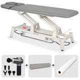 Set masă electrică de terapie Proxima V2 Ergo + pistol de masaj Pro Therapy Max + rolă cilindrică plină 15 × 60 cm + cearșaf din material nețesut, la rolă