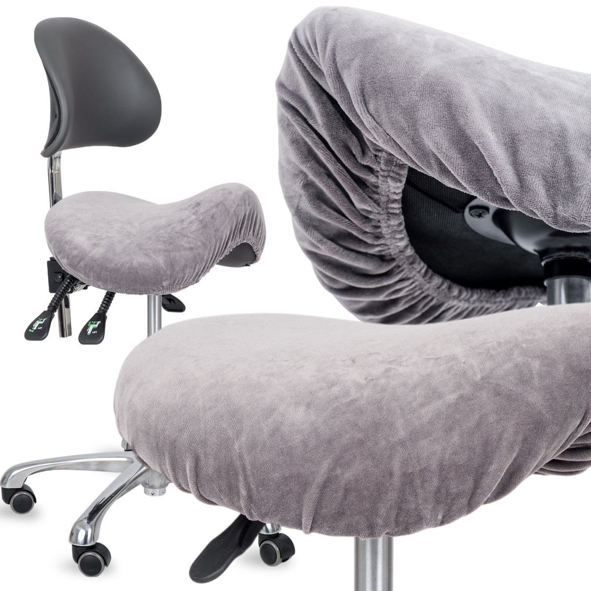 Husă din material Velur pentru Taburet | Scaun cu roți | Diametru 34-40 cm