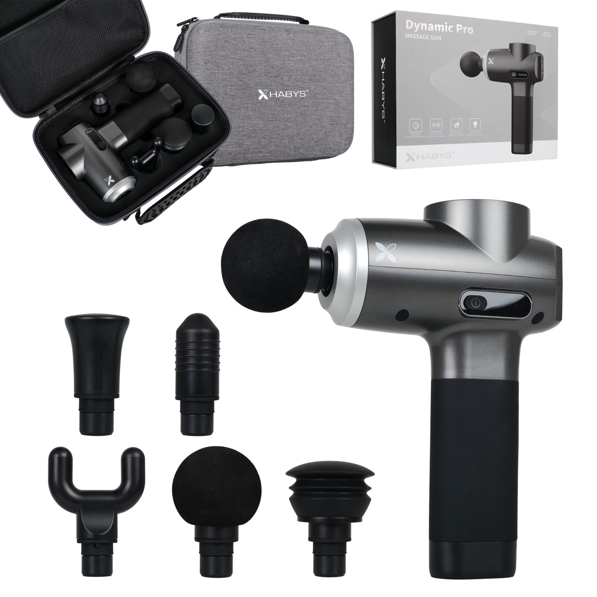 Pistol de masaj Habys Dynamic Pro  | Dispozitiv de masaj | Aparat de masaj cu vibrații