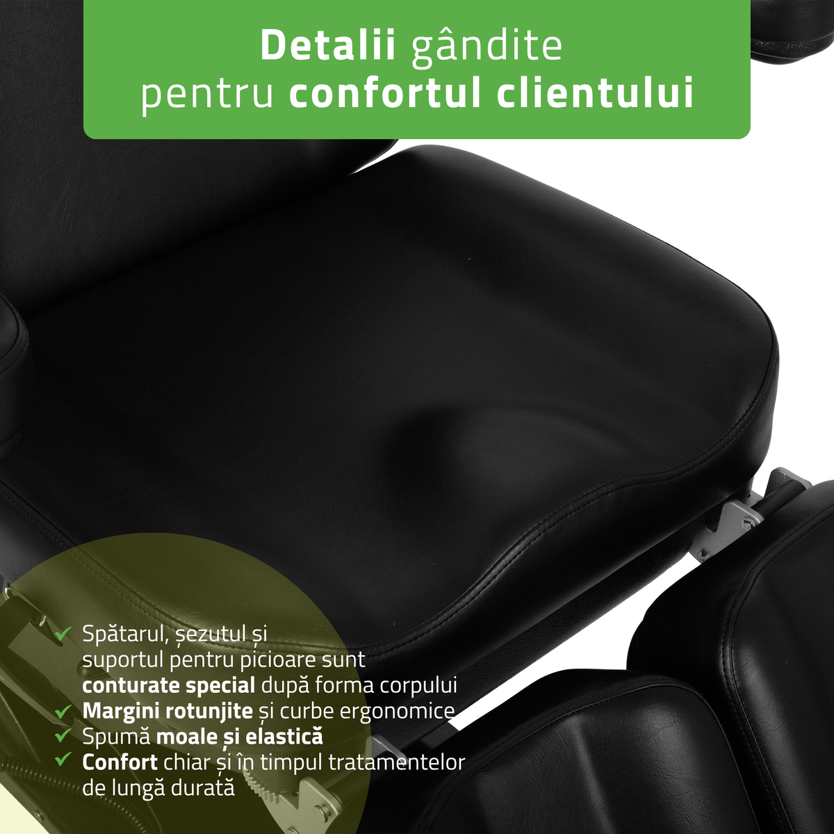 Fotoliu cosmetic, electric Elara PRO 6P | Telecomandă manuală