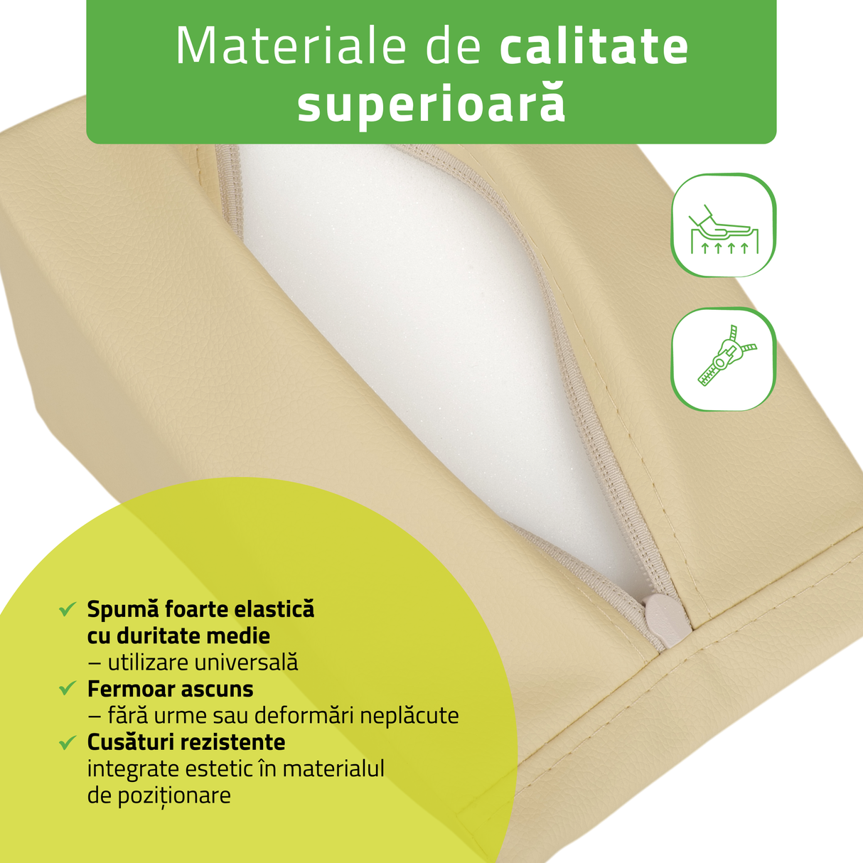 Pernă triunghiulară de poziționare pentru masaj  20x15x10 cm | Comfy Base