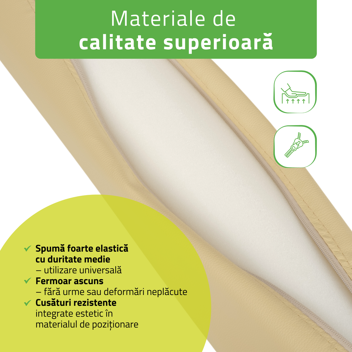 Pernă cilindru de poziționare pentru masaj 12x60 cm | Comfy Base