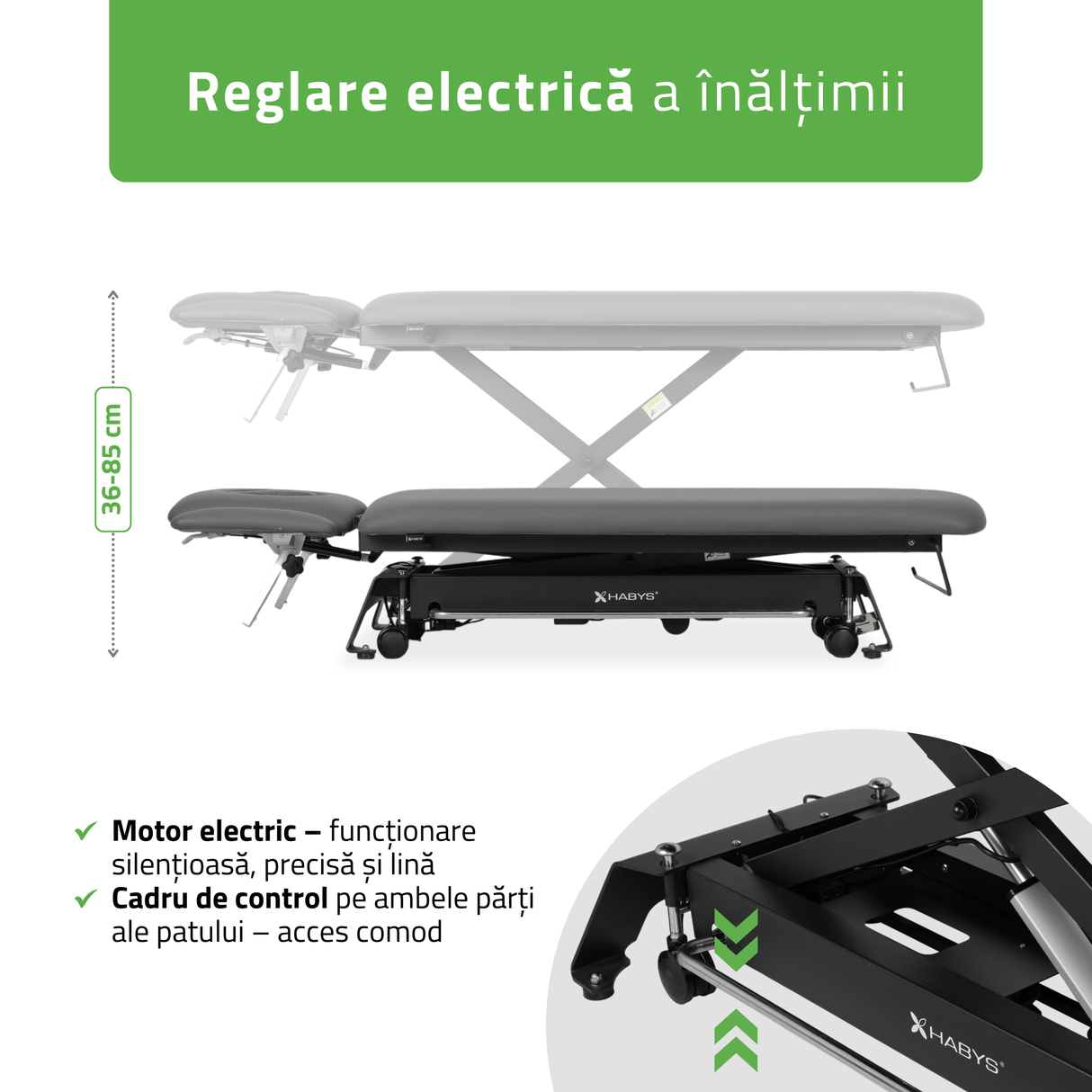 Masă de masaj electrică Evero Cross X4 Ergo | 4 segmente | Cadru de control | Gri | 3 ani garanție