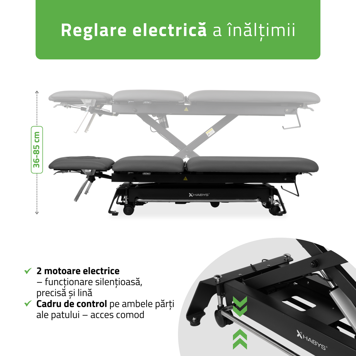Masă de masaj electrică Evero Cross X5 Ergo | 5 segmente | Cadru de control | Gri | 3 ani garanție