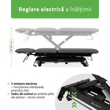 Masă de masaj electrică Evero Cross X5 Ergo | 5 segmente | Cadru de control | Gri | 3 ani garanție