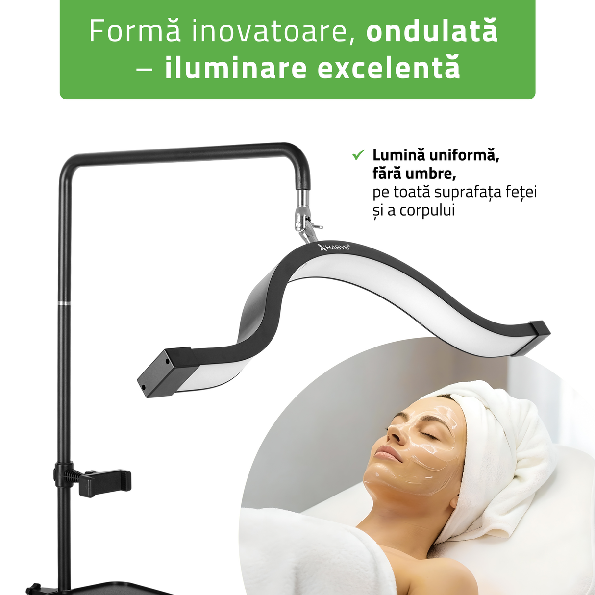 Habys VENA Lampă cosmetică LED | 45W | pentru stilizarea genelor, sprâncenelor și machiaj permanent
