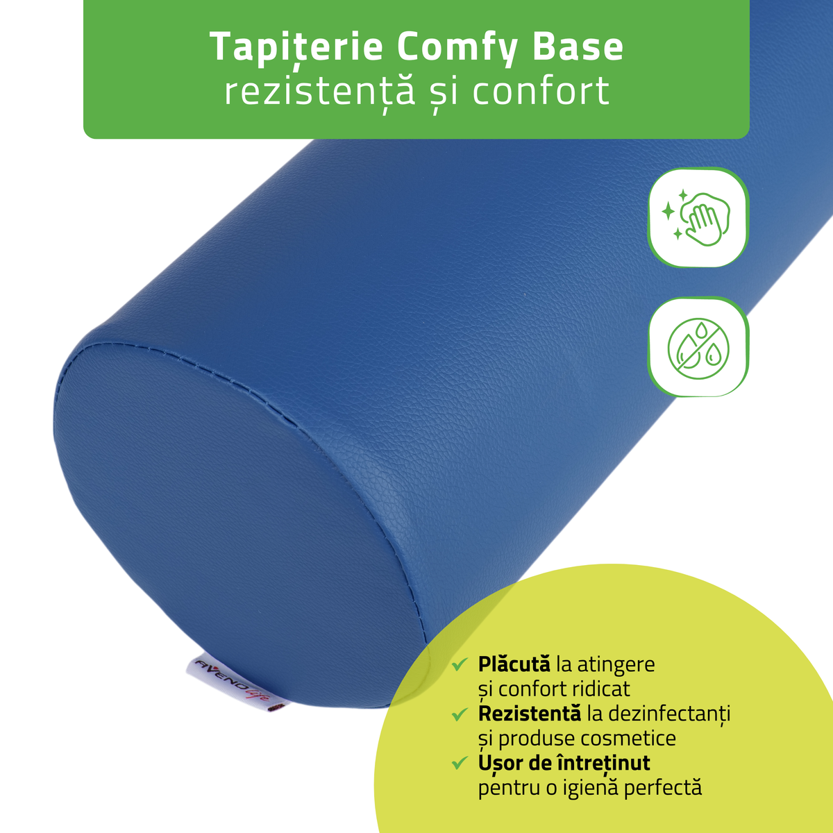 Pernă cilindru de poziționare pentru masaj 15x60 cm | Comfy Base