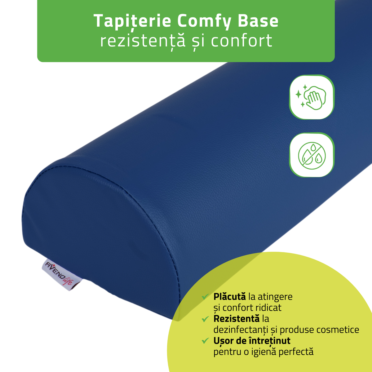 Pernă semi-cilindru de poziționare pentru masaj 60x15x10 cm | Comfy Base