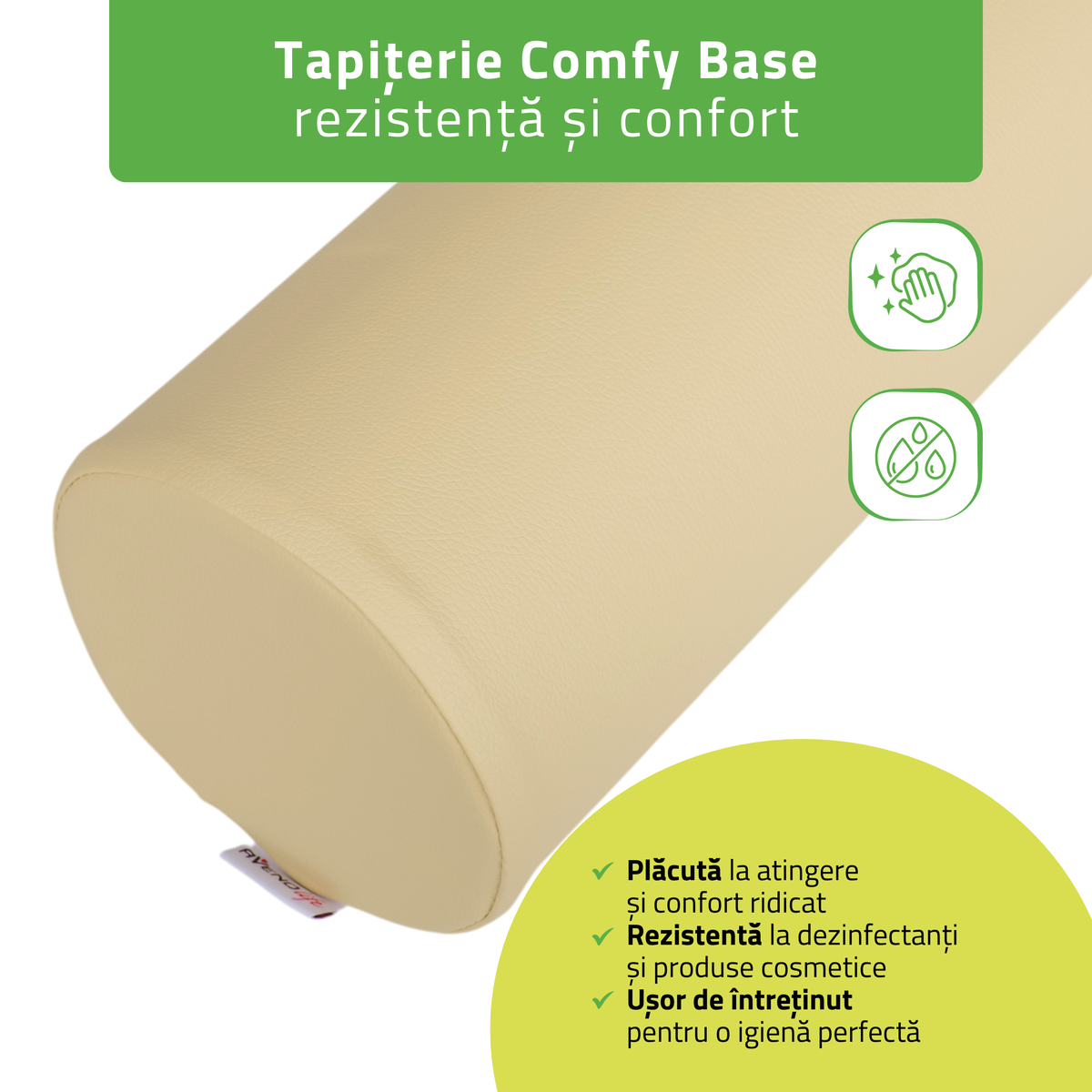 Pernă cilindru de poziționare pentru masaj 15x60 cm | Comfy Base