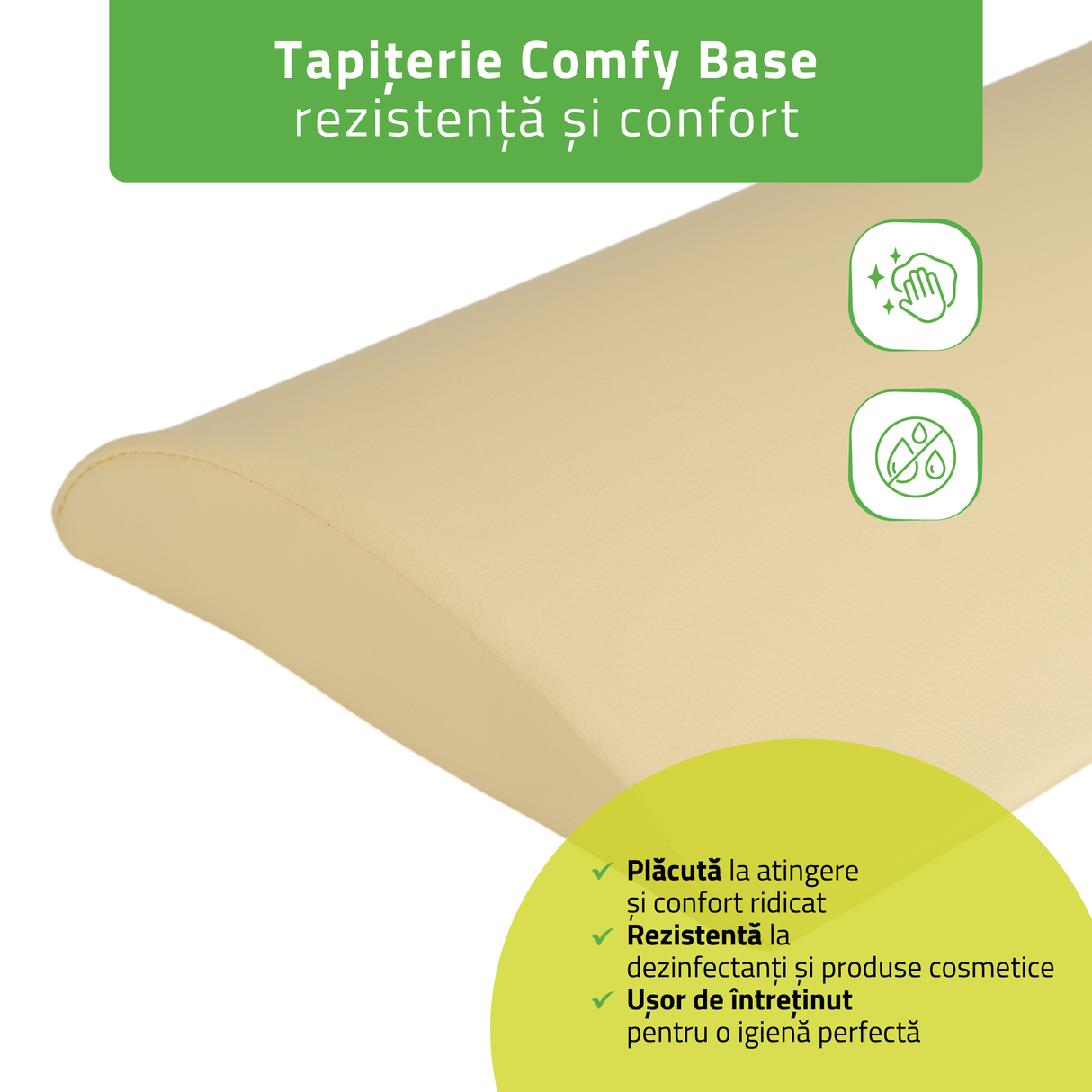 Pernă semi-cilindru de poziționare lombară pentru masaj 40x25x5 cm | Comfy Base