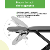 Masă de masaj electrică Evero Cross X4 Ergo | 4 segmente | Telecomandă manuală | Gri | 3 ani garanție