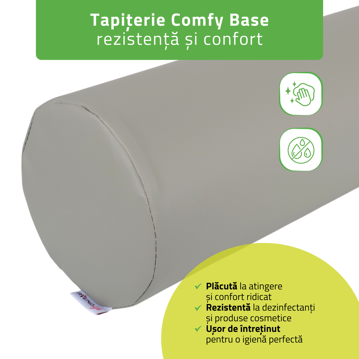Pernă cilindru de poziționare pentru masaj 15x60 cm | Comfy Base