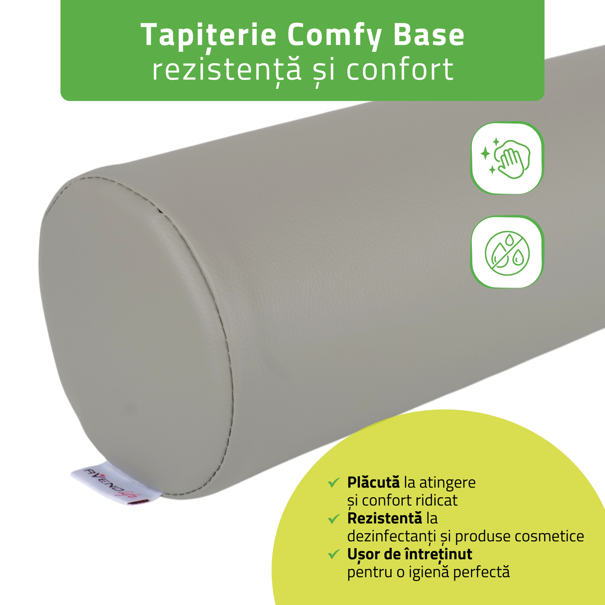Pernă cilindru de poziționare pentru masaj 12x60 cm | Comfy Base