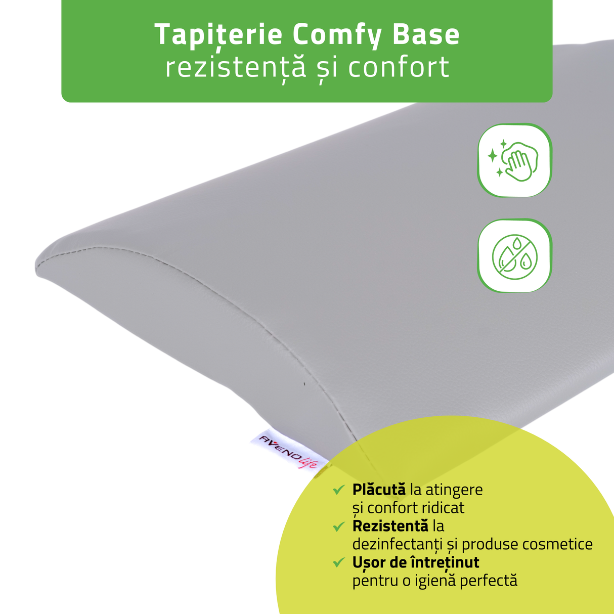 Pernă semi-cilindru de poziționare lombară pentru masaj 40x25x5 cm | Comfy Base