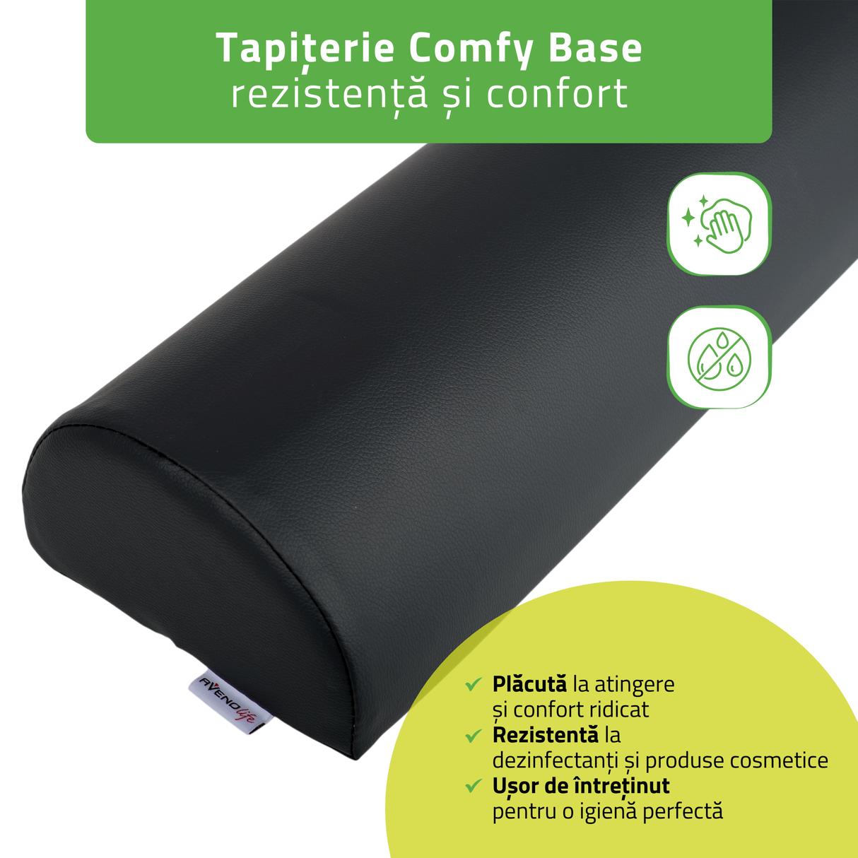 Pernă semi-cilindru de poziționare pentru masaj 60x18x12 cm | Comfy Base