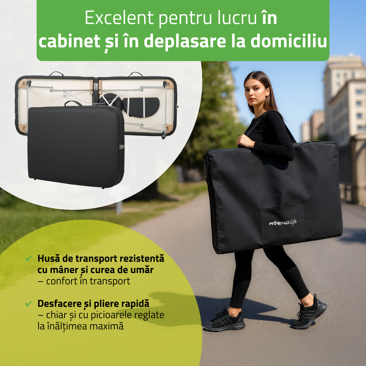 Masă de masaj pliabilă Nina | Pat cosmetic | Pat pentru tatuaj