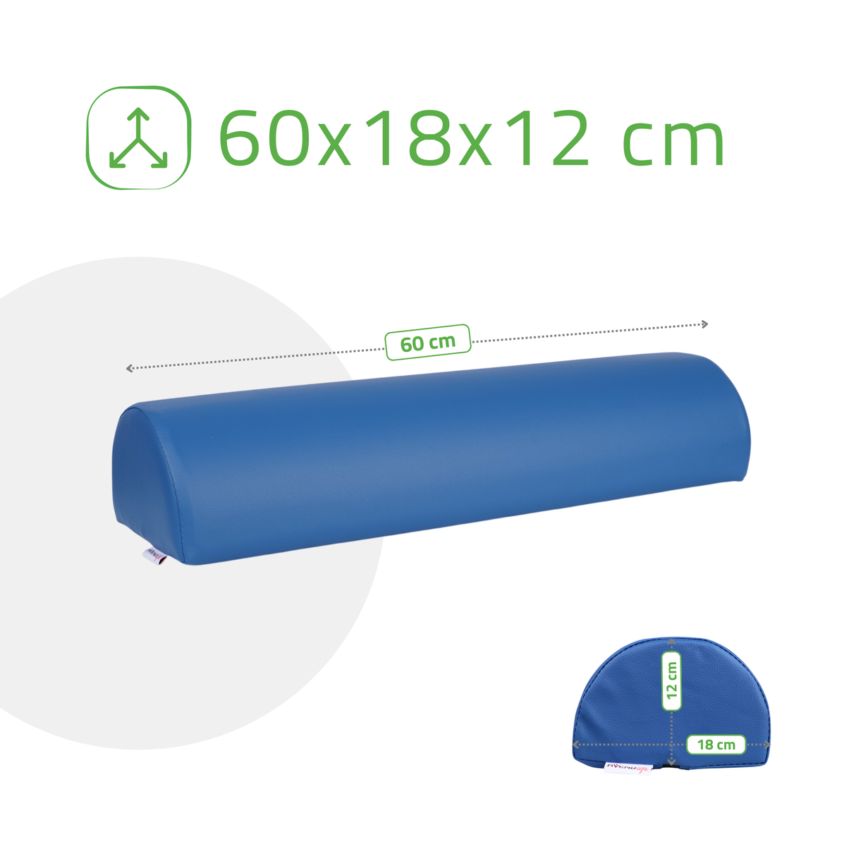 Pernă semi-cilindru de poziționare pentru masaj 60x18x12 cm | Comfy Base