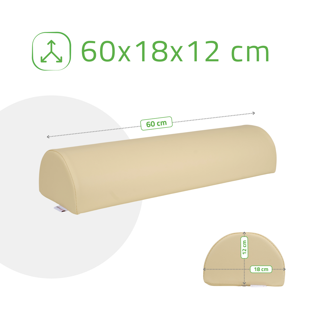 Pernă semi-cilindru de poziționare pentru masaj 60x18x12 cm | Comfy Base