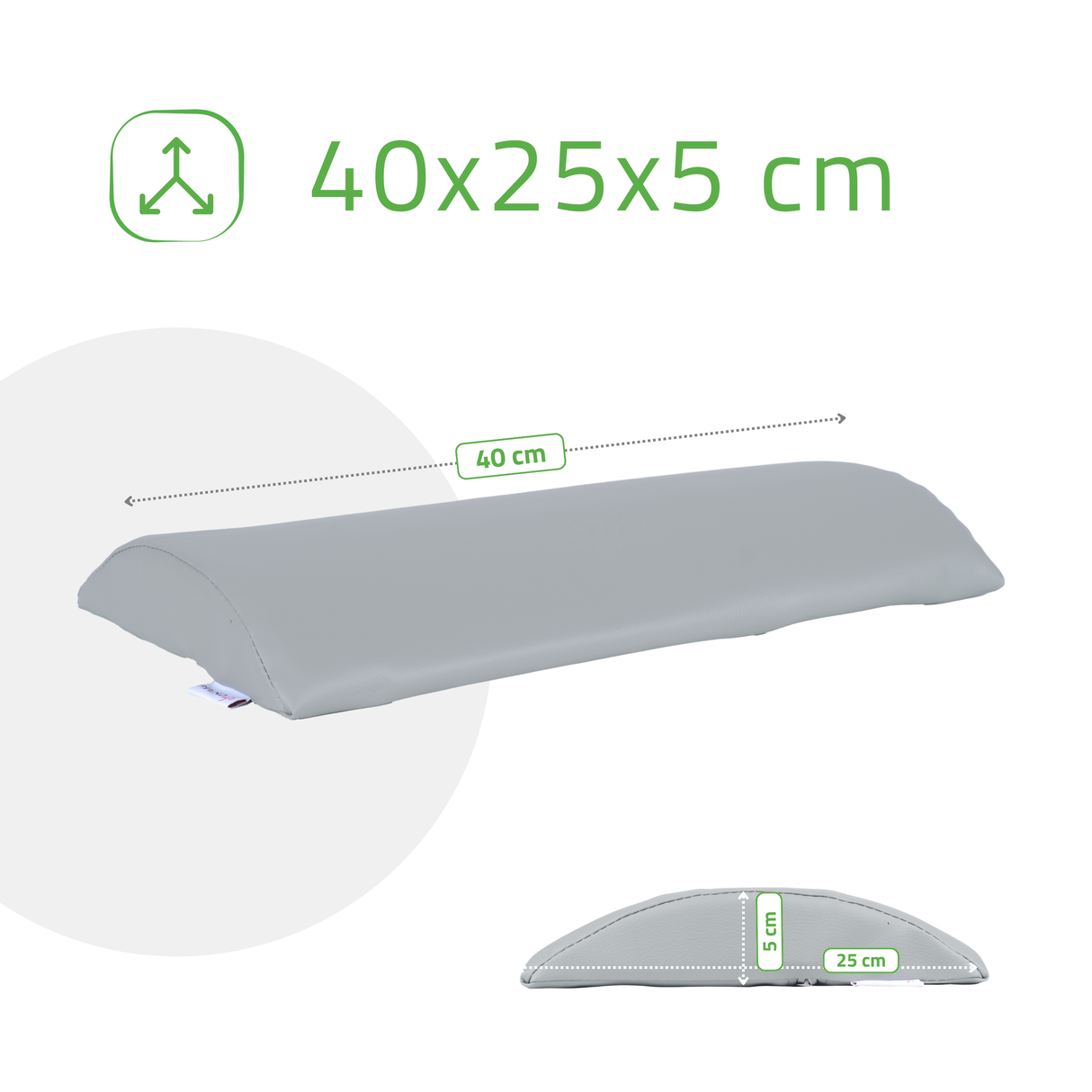 Pernă semi-cilindru de poziționare lombară pentru masaj 40x25x5 cm | Comfy Base