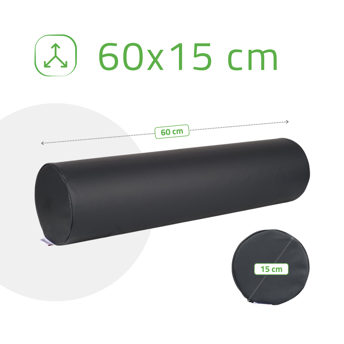 Pernă cilindru de poziționare pentru masaj 15x60 cm | Comfy Base