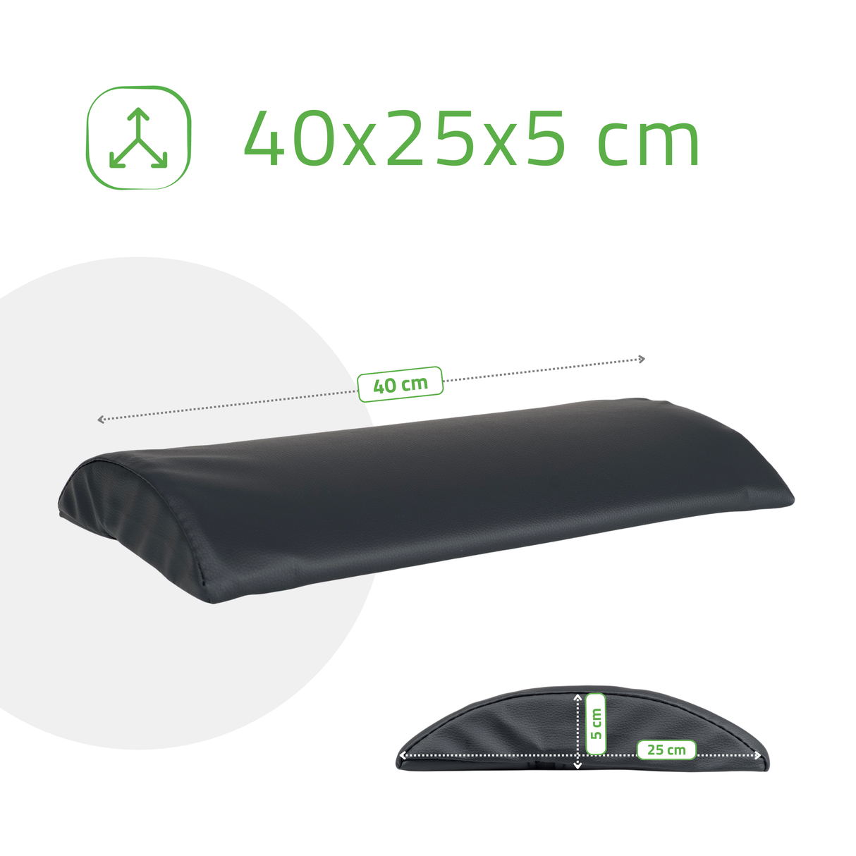 Pernă semi-cilindru de poziționare lombară pentru masaj 40x25x5 cm | Comfy Base