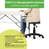 Masă de masaj pliabilă Vera | Pat cosmetică Alb / Negru