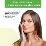Set pentru masaj facial HABYS | Piatră Gua Sha din Jad + |  Roller din jad + | Ulei natural de migdale 100 ml