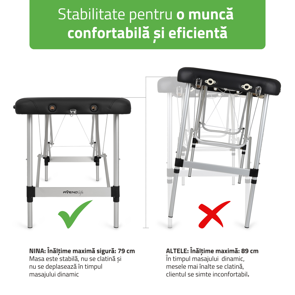Masă de masaj pliabilă Nina | Pat cosmetic | Pat pentru tatuaj