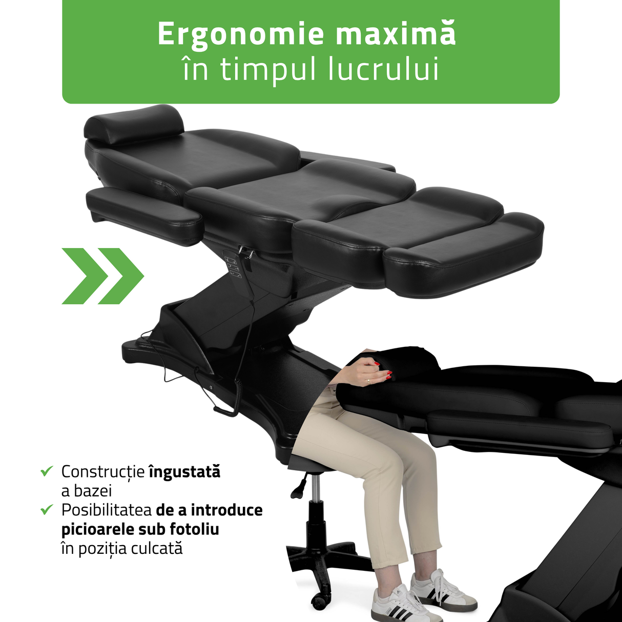 Fotoliu cosmetic, electric Elara PRO 4 | Telecomandă manuală