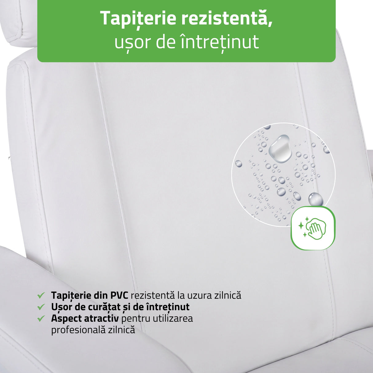 Fotoliu cosmetic electric TAVIA | Telecomandă manuală | 3 motoare | 3 ani garanție!
